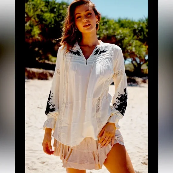 Free People Tusalossa Embroidered Top - Picture 1 of 13